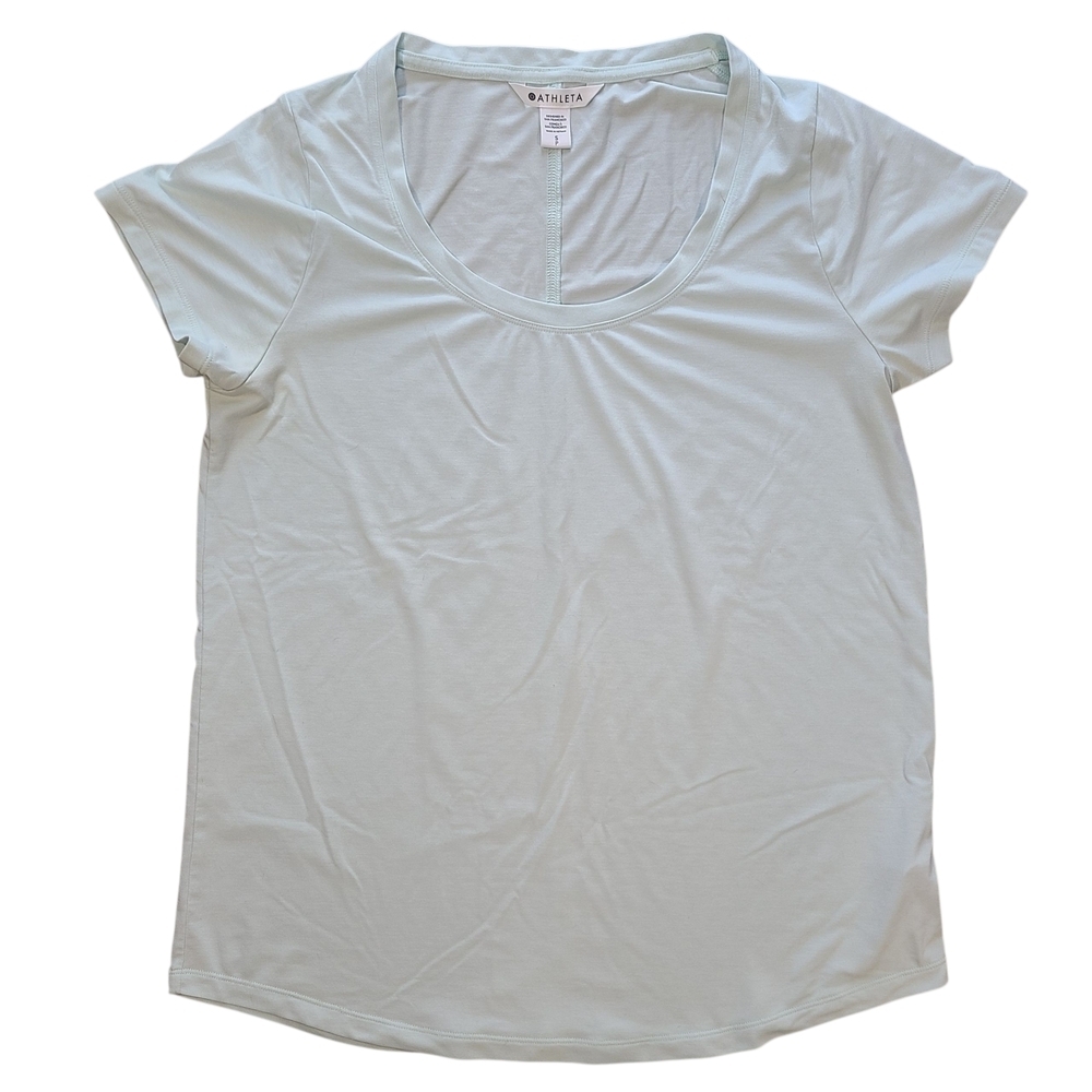 Athleta Short Sleeve Scoop Neck Tops Bundle S (Fits M) Mint Blue 2 Pack - Picture 5 of 10